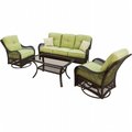 Hanover Hanover ORLEANS4PCSW Orleans Patio Seating Set - 4 Pieces (2 Swivel Gliders; 1 Loveseat; 1 Coffee Table) ORLEANS4PCSW